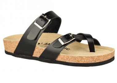 Γυναικείες Ανατομικές Δερμάτινες Παντόφλες | VESNA | 880411 | Μαύρο - Vesna - 